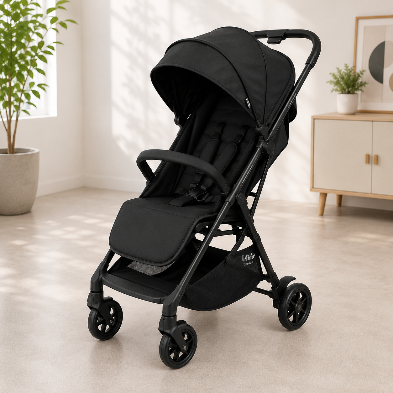 PREMIUM FOLDABLE BABY STROLLER - BLACK