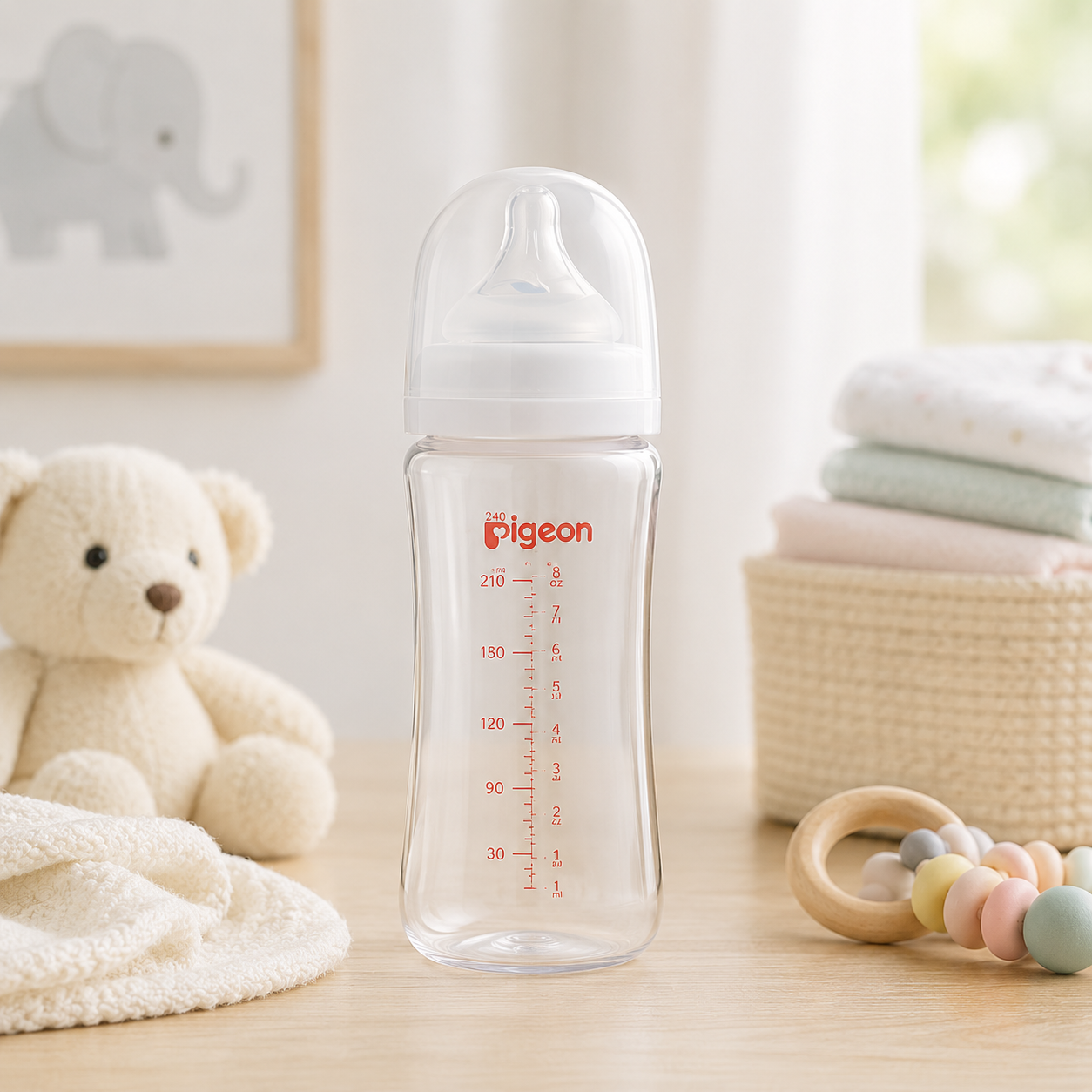 PIGEON SOFTOUCH BPP WIDE NECK NURSING BOTTLE 240ML LOGO