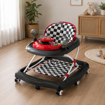 MULTIFUNCTIONAL BABY WALKER WITH FOOT SUPPORT MAT - CHECK