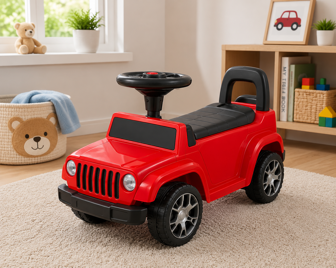 JEEP STYLE KIDS RIDE-ON PUSH CAR - RED