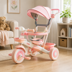 LUXURY BABY STROLLER TRICYCLE WITH CANOPY - PINK