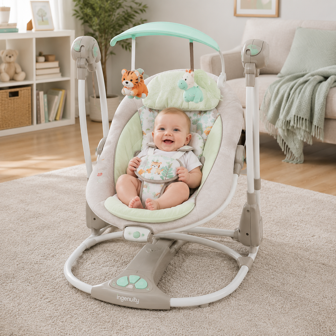 INGENUITY CONVERTME SWING SEAT PORTABLE BABY SWING - WHITE
