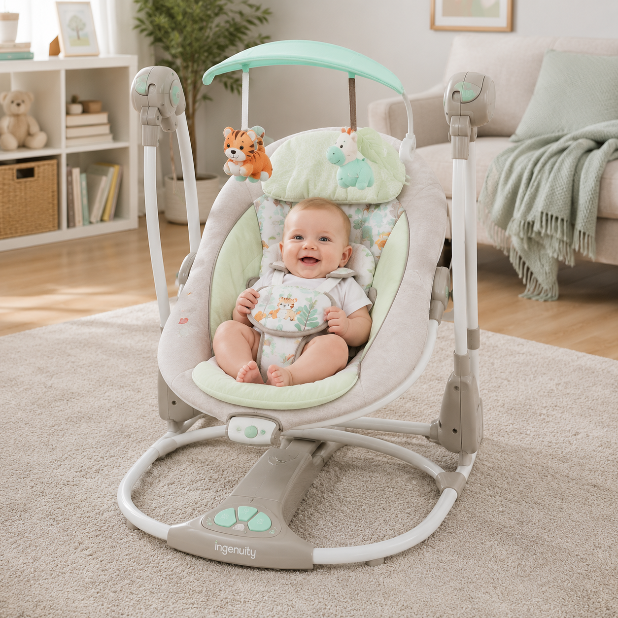 INGENUITY CONVERTME SWING SEAT PORTABLE BABY SWING - WHITE