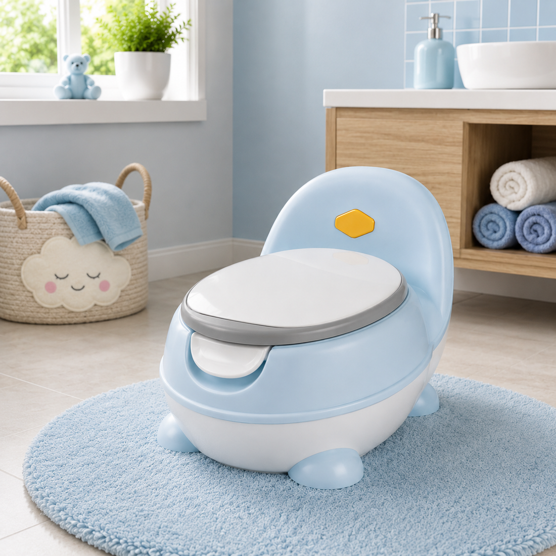 CUTE BABY POTTY TRAINING TOILET SEAT - LIGHT BLUE