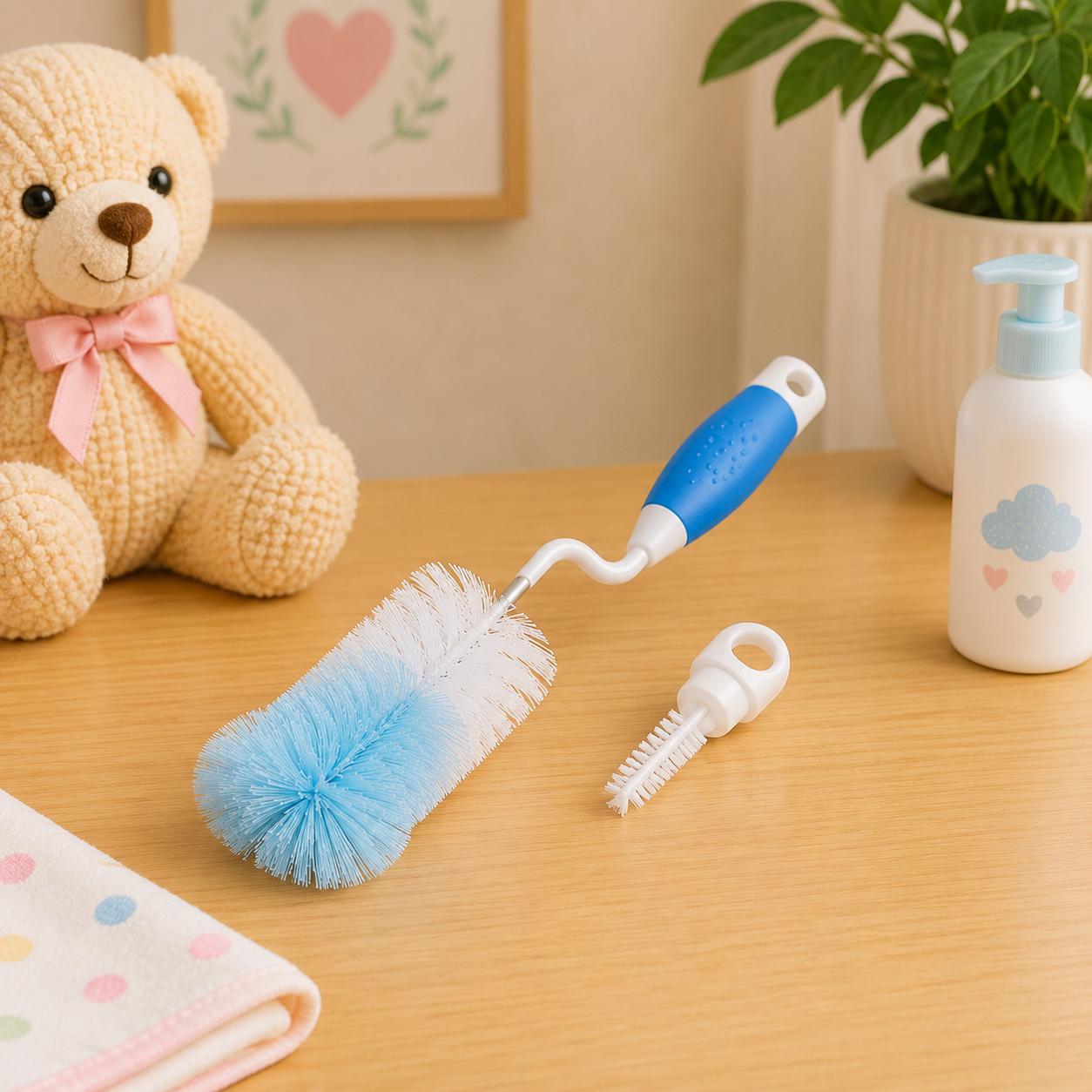 FARLIN BOTTLE & NIPPLE BRUSH - BLUE