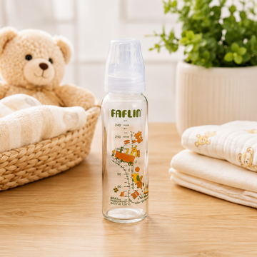FARLIN GLASS FEEDING BOTTLE 8OZ (HEAT RESISTANT)