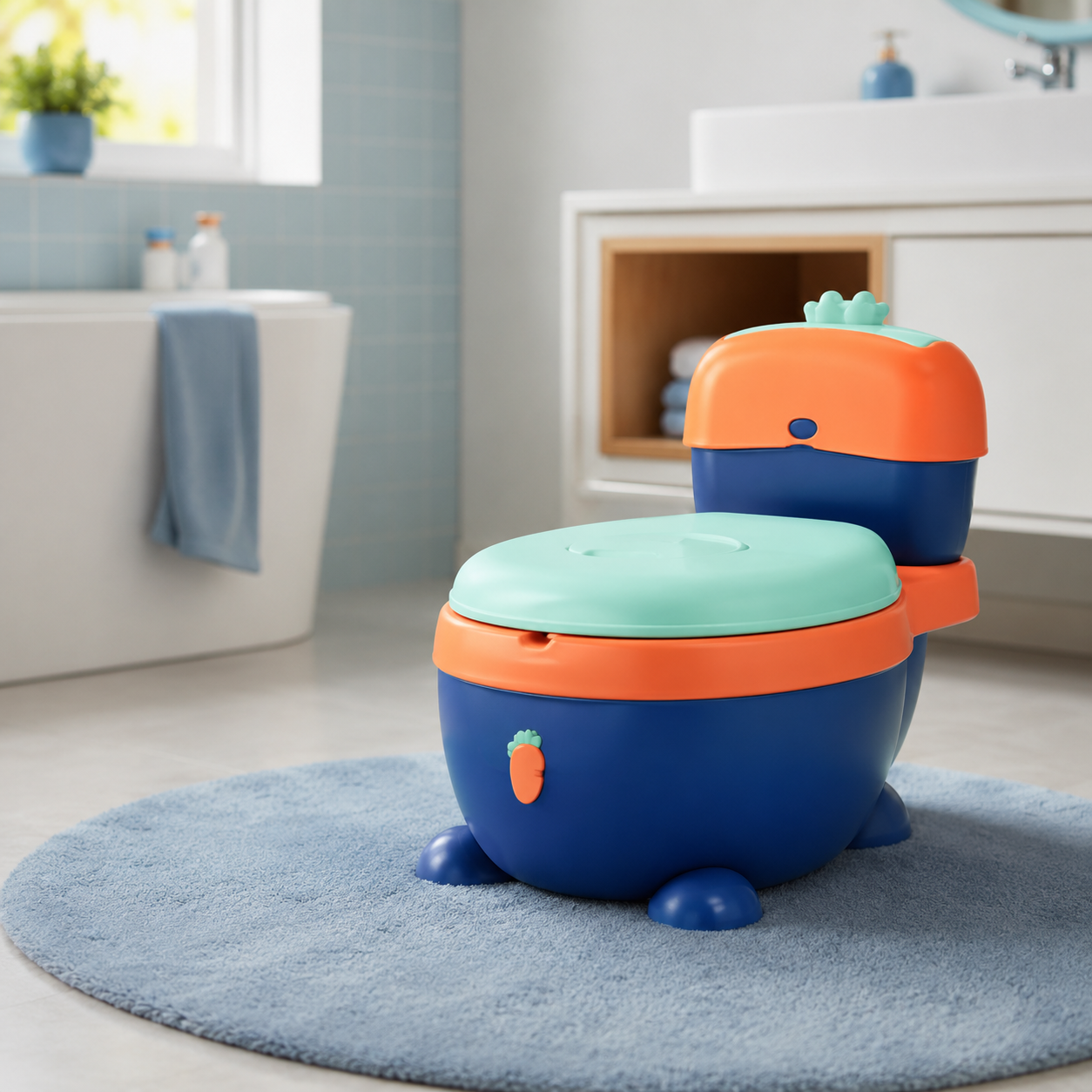 CARTOON BABY POTTY TRAINING TOILET SEAT - BLUE