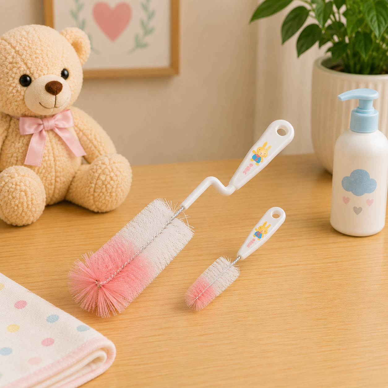 FARLIN BOTTLE & NIPPLE BRUSH - WHITE