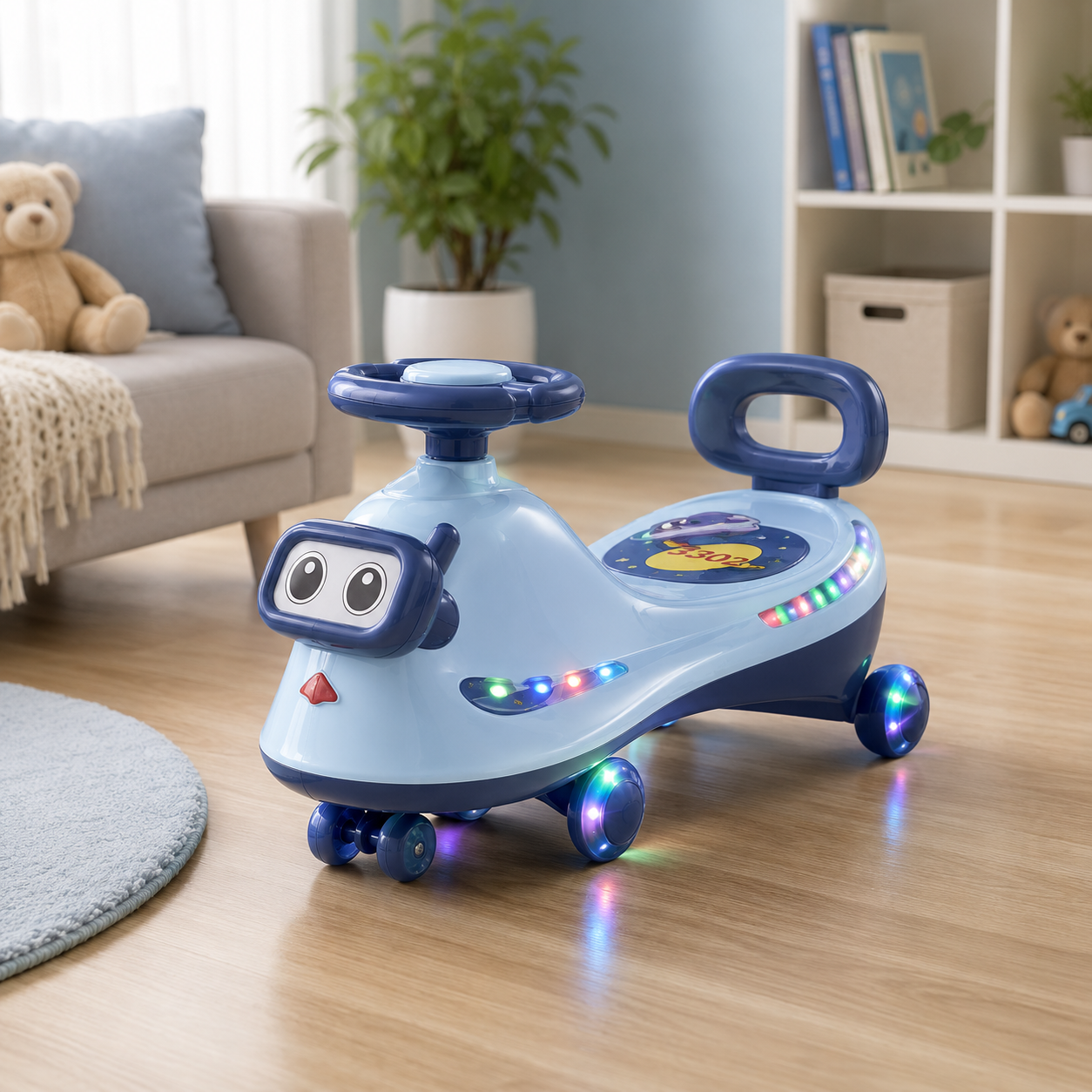 AUTO SWING BABY WALKER CAR - BLUE