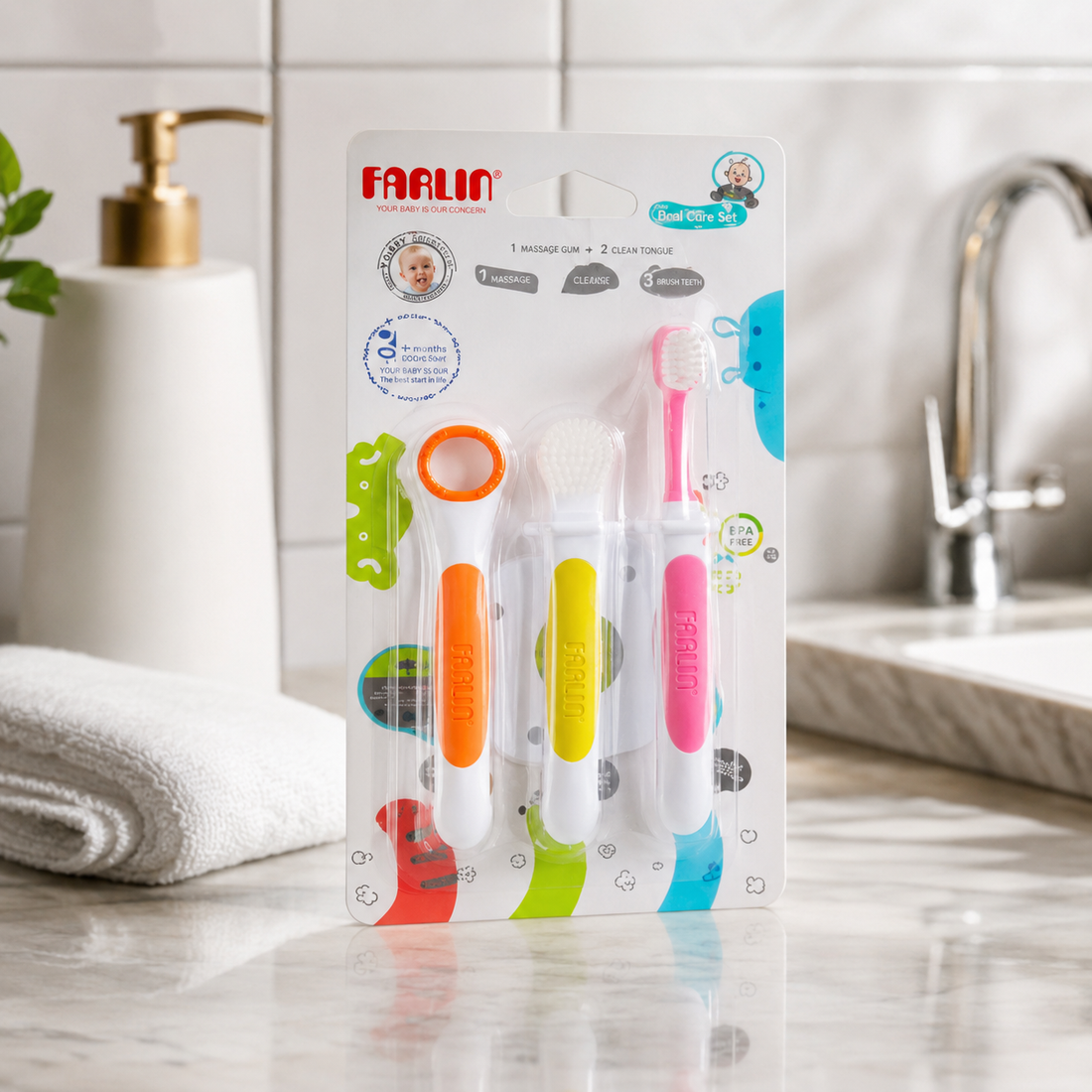 FARLIN 3 STAGE BABY ORAL HYGIENE SET