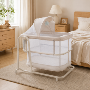 MASTELA 3-IN-1 BEDSIDE BABY BASSINET - WHITE