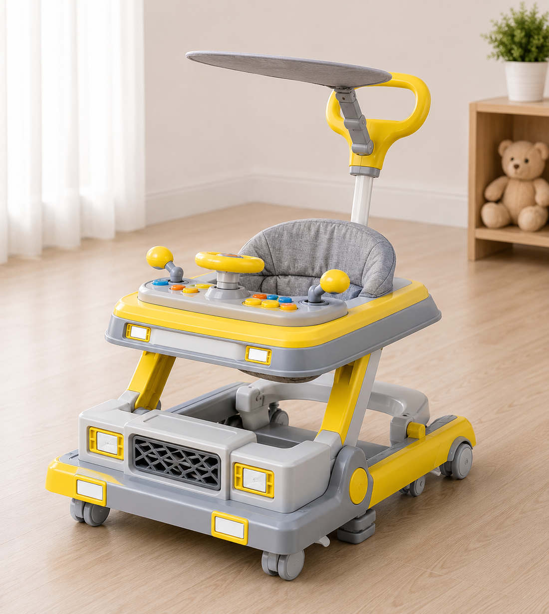 MULTIFUNCTIONAL BABY WALKER - YELLOW
