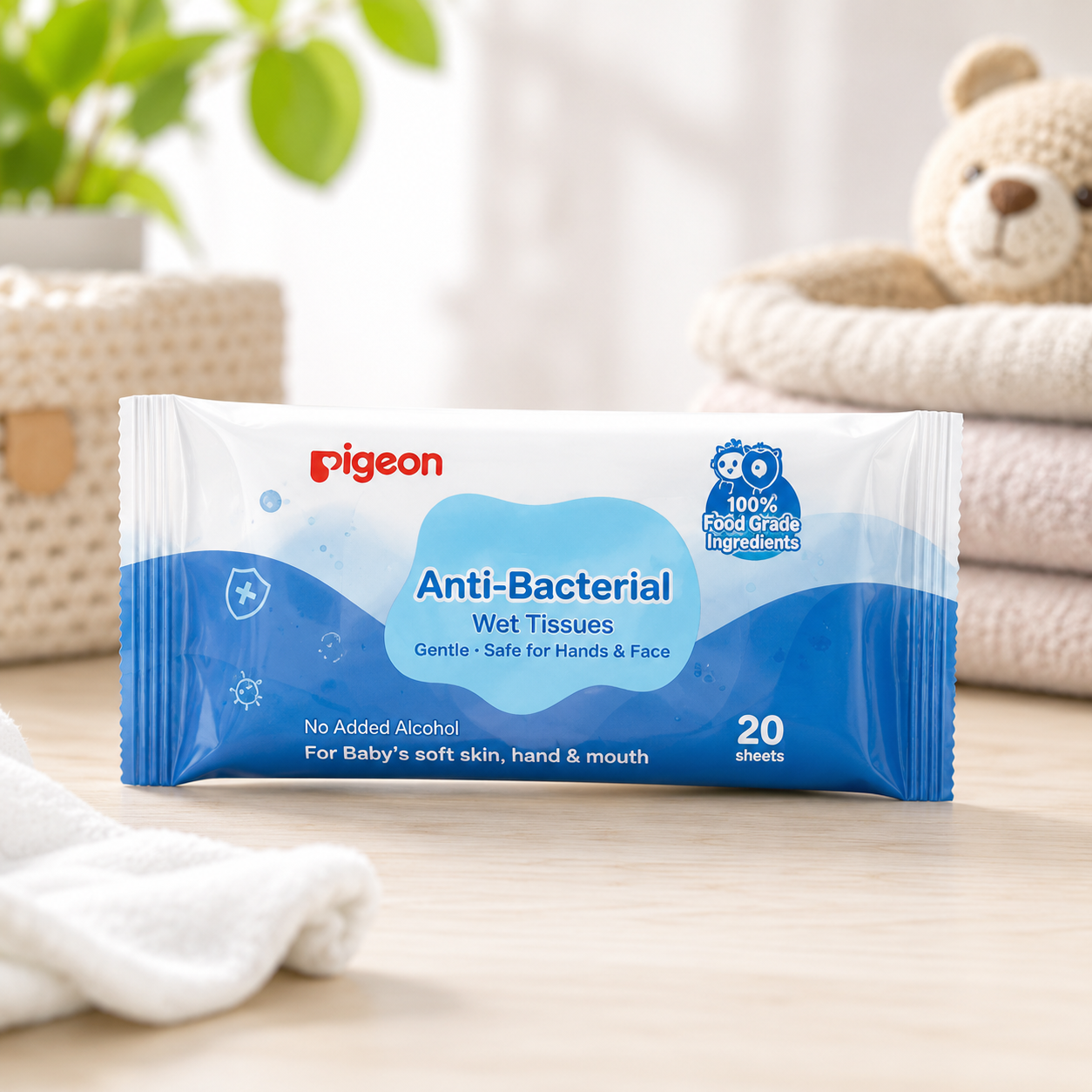 PIGEON ANTI-BACTERIAL WET TISSUES 20S
