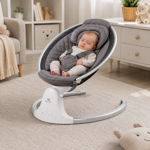 MOTHERCARE ELECTRIC BABY ROCKER WITH PROTECTIVE CANOPY - GREY
