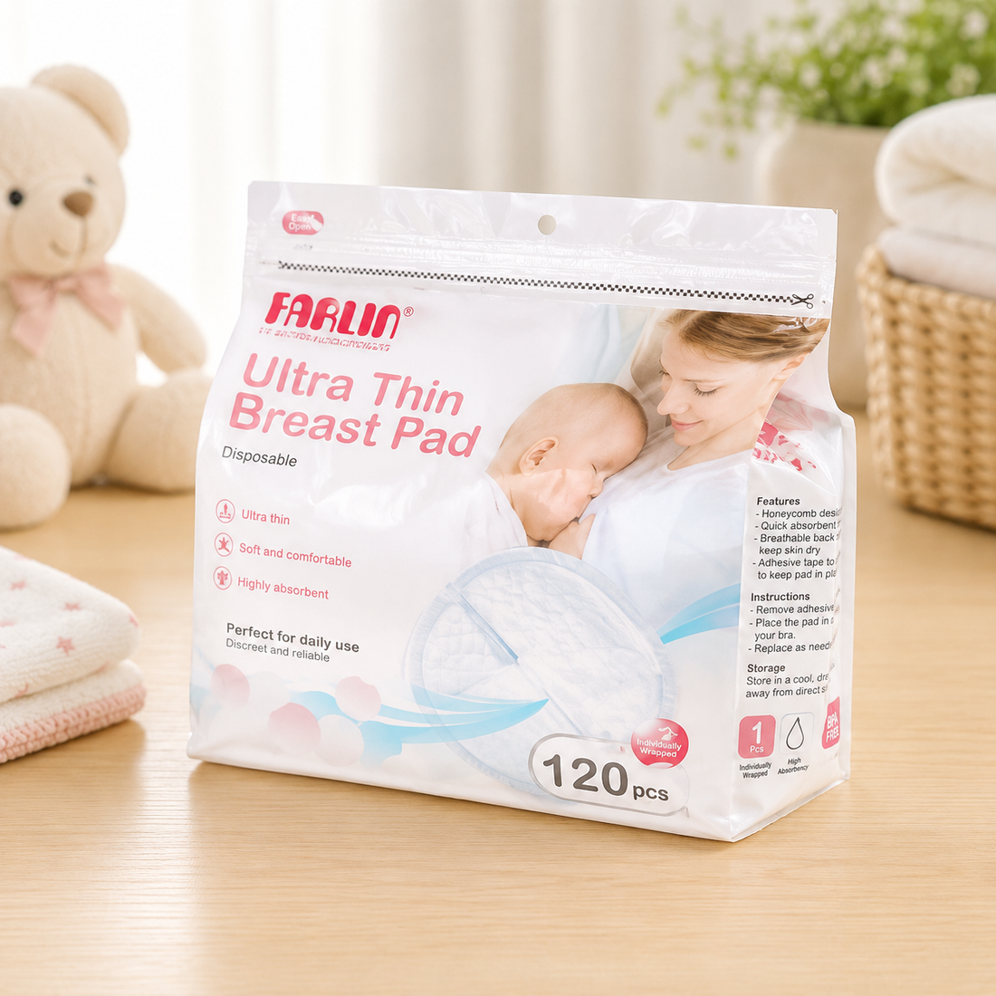 FARLIN DISPOSABLE BREAST PADS PK-120 ULTRA THIN