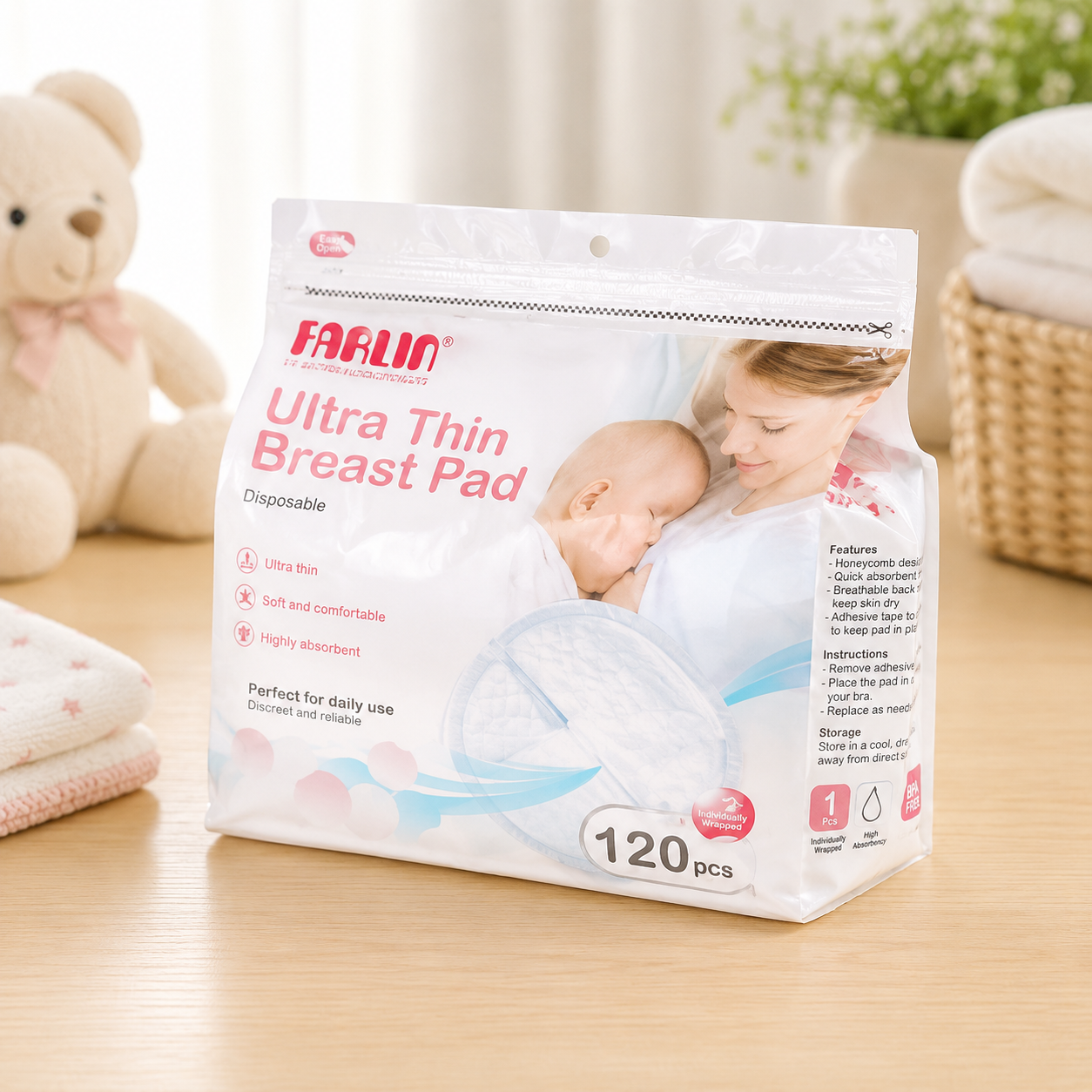FARLIN DISPOSABLE BREAST PADS PK-120 ULTRA THIN