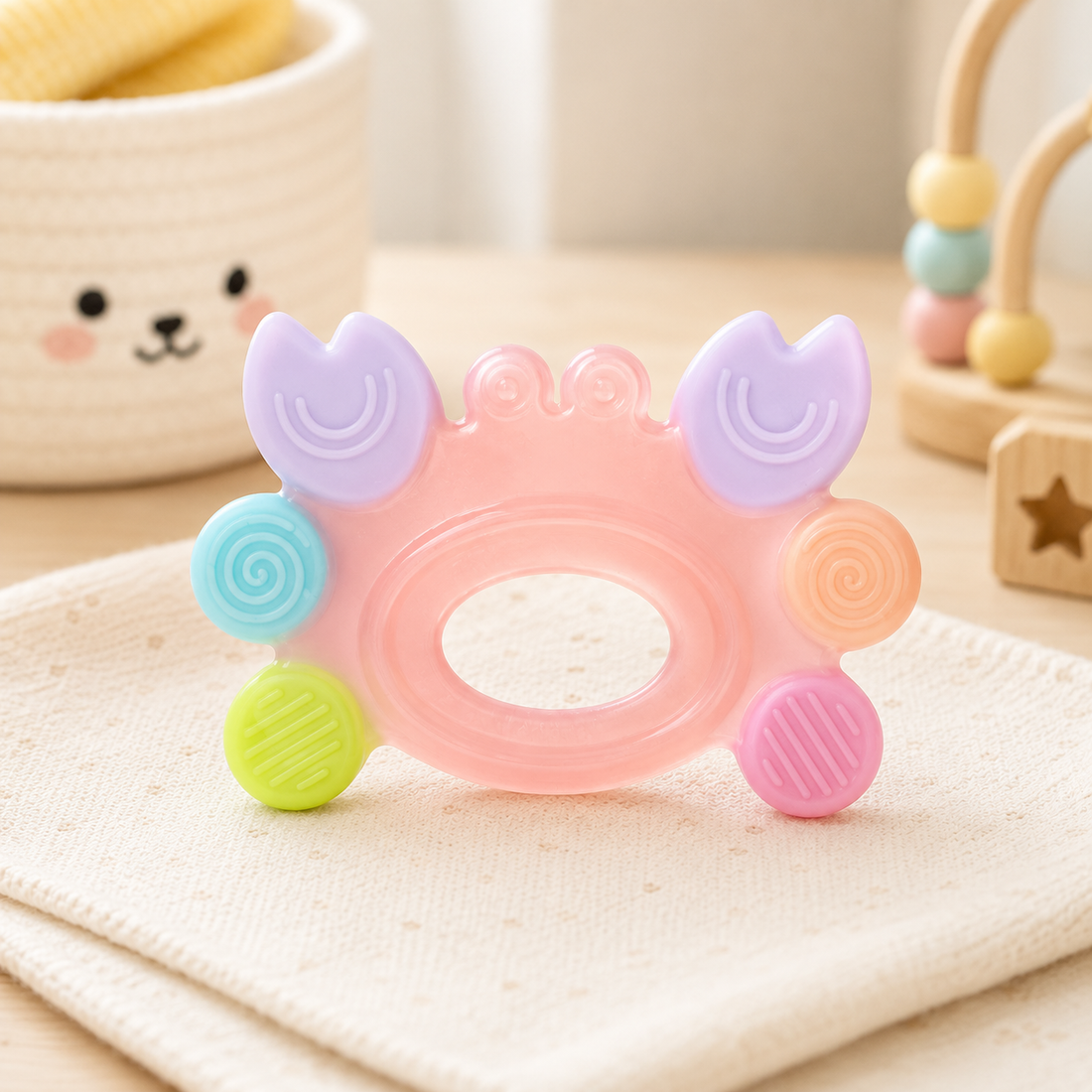 FARLIN SILICONE GUM SOOTHER - PEACH CRAB