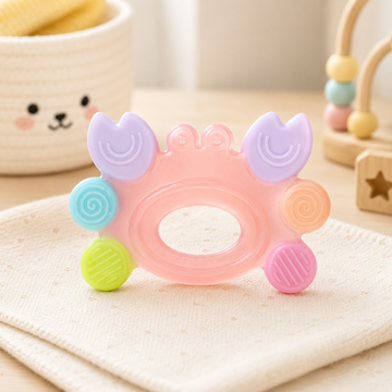 FARLIN SILICONE GUM SOOTHER - PEACH CRAB