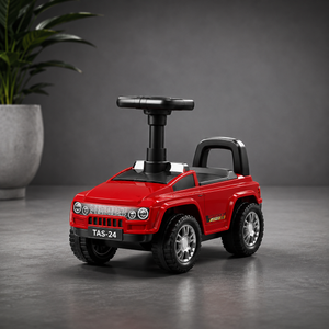 DELUXE KIDS RIDE-ON PUSH CAR WITH HANDLE - RED