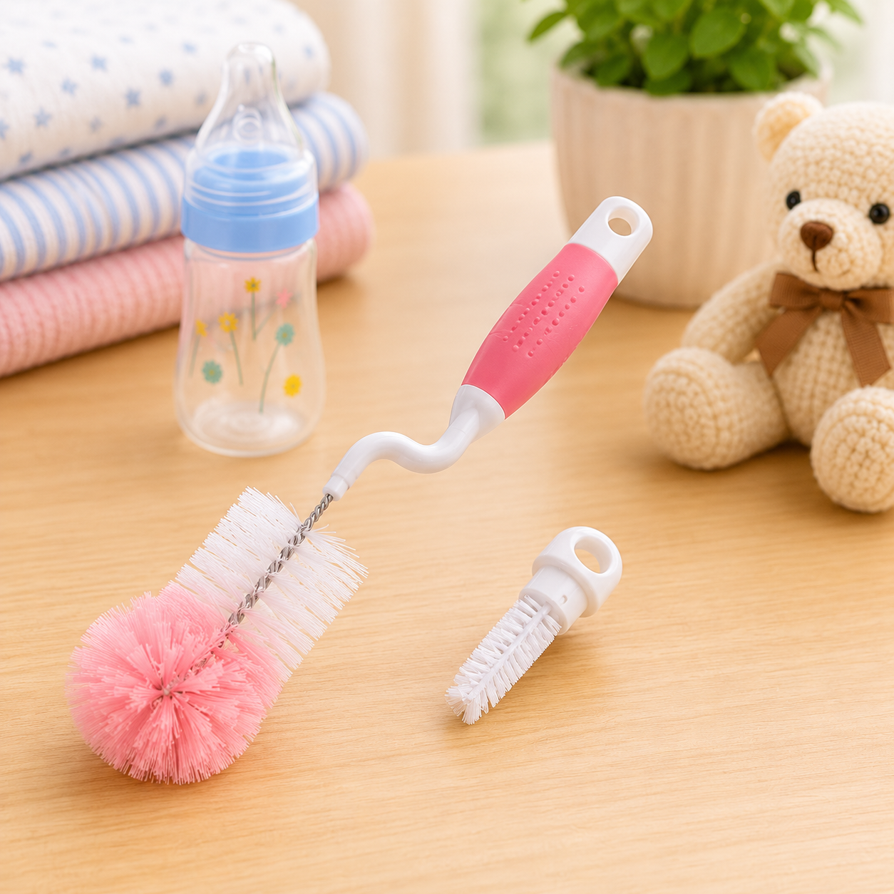 FARLIN BOTTLE & NIPPLE BRUSH - PINK