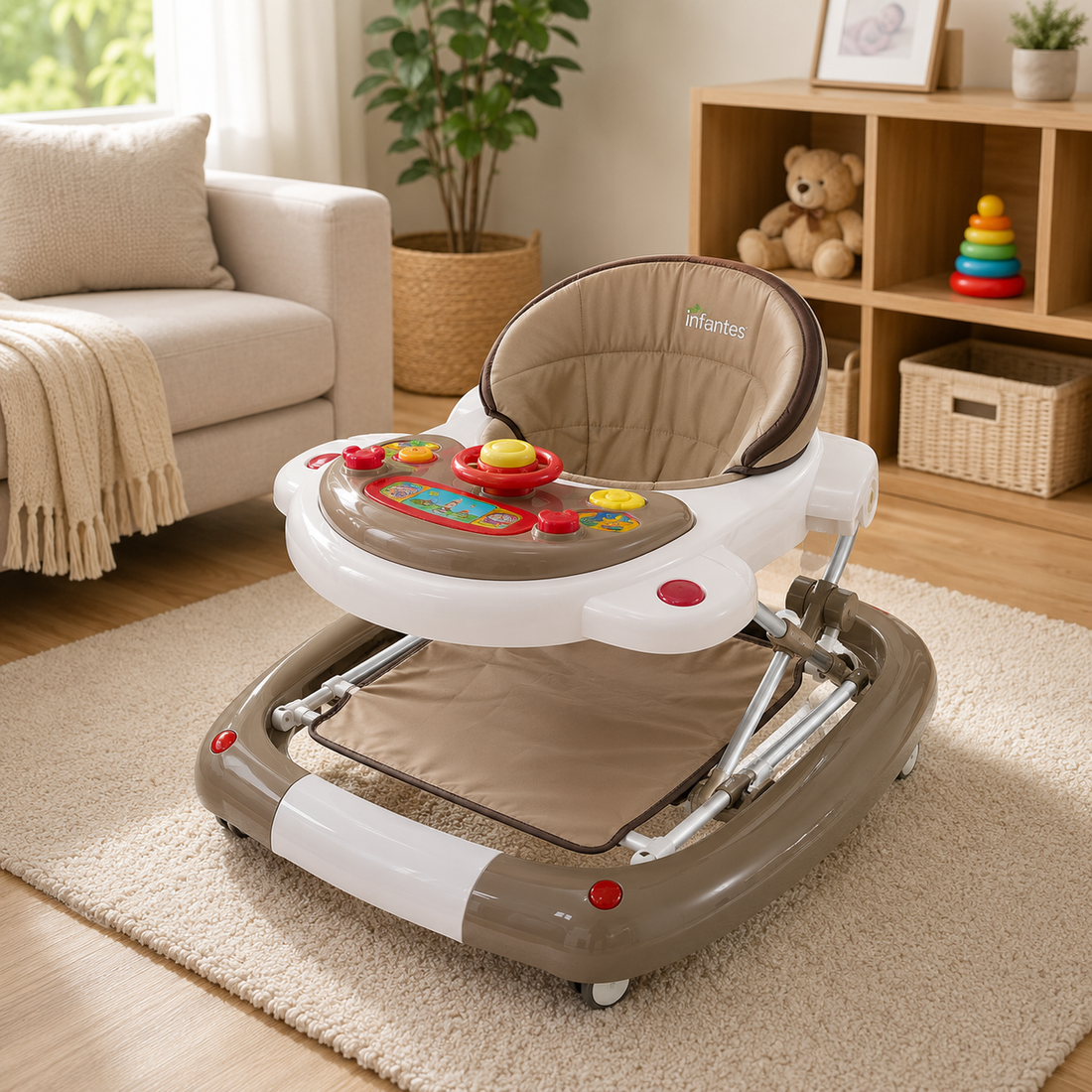 INFANTES HAPPY STEPS BABY WALKER - BROWN