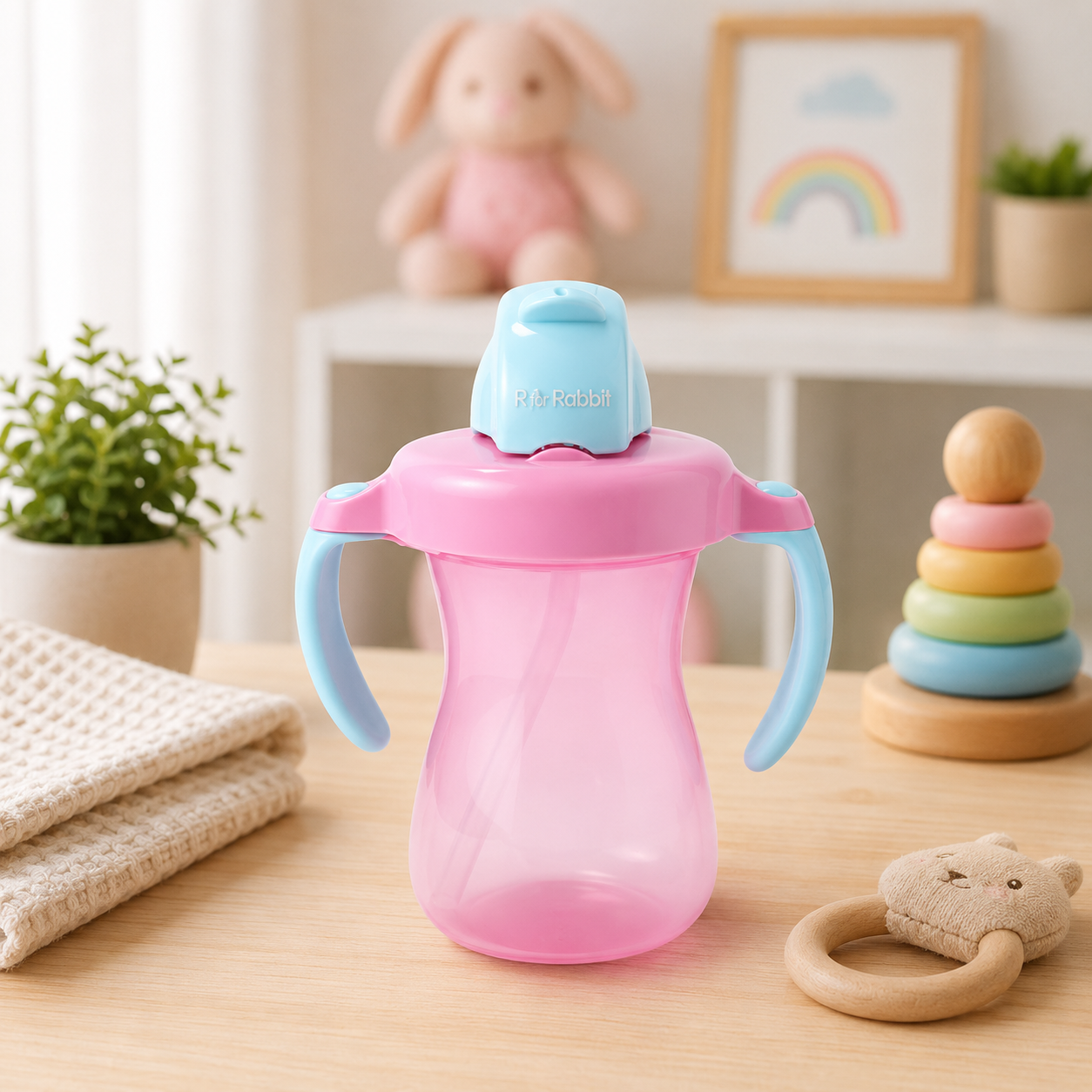 PIGEON PETITE STRAW BOTTLE 150ML (PINK)