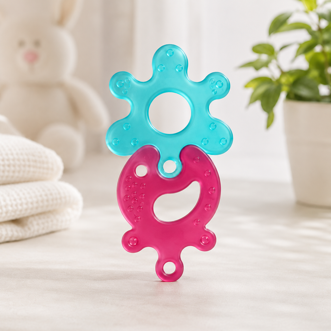 FARLIN PUZZLE GUM SOOTHER - BLUE & PINK