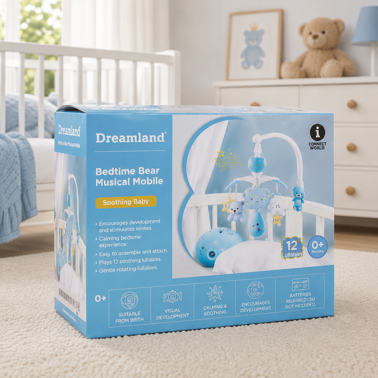 BABY MUSICAL CRIB MOBILE - BLUE