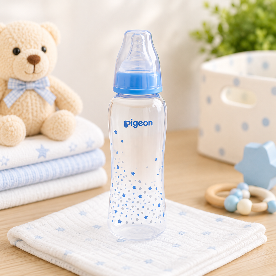 PIGEON STANDARD NECK NURSING BOTTLE WITH PERISTALTIC NIPPLE (PP) 250ml