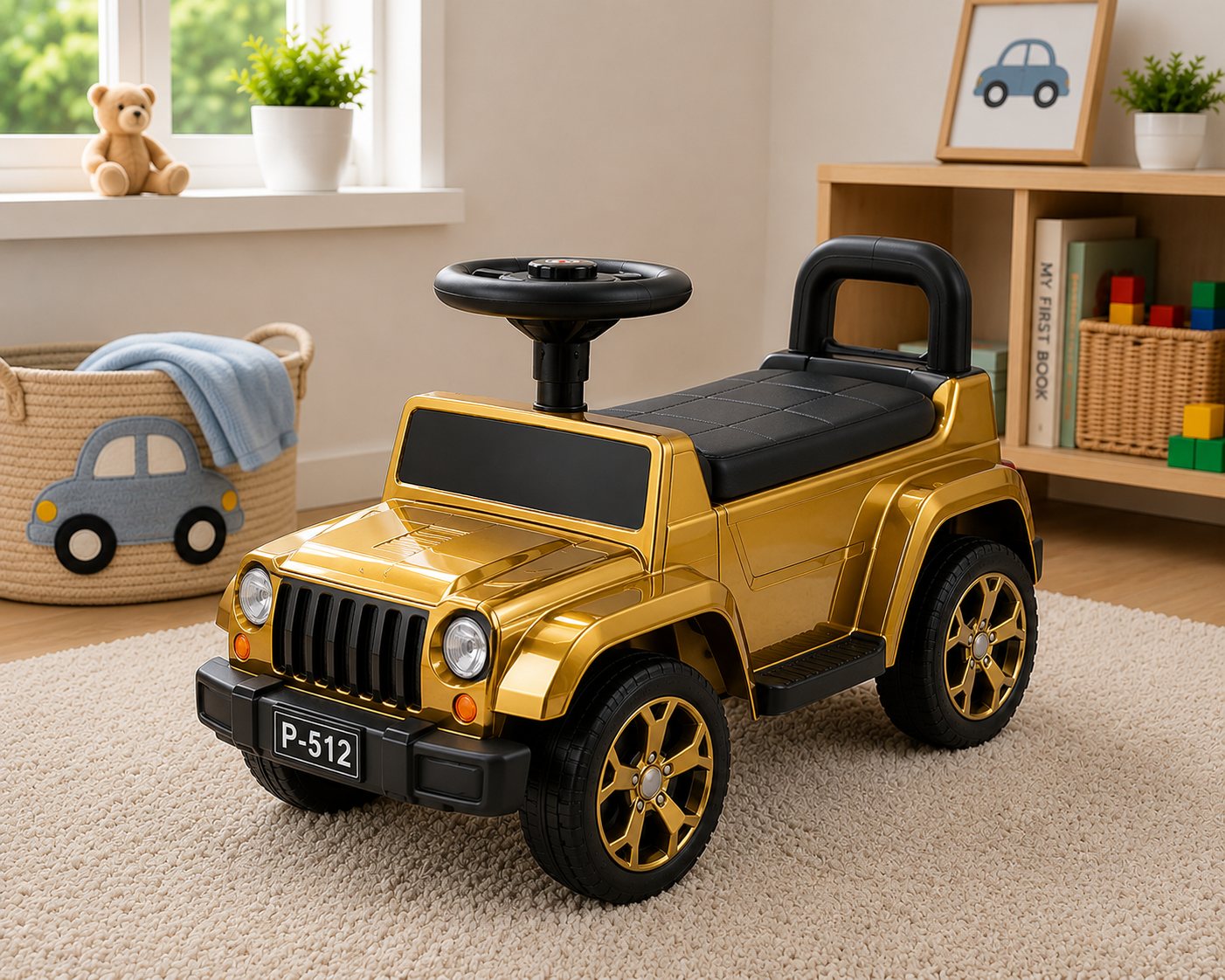 OFF-ROAD JEEP STYLE KIDS RIDE-ON CAR - GOLDEN