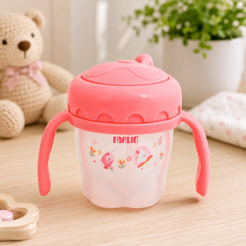 FARLIN DRINKING CUP STEP 3-STRAW 120ML-PINK