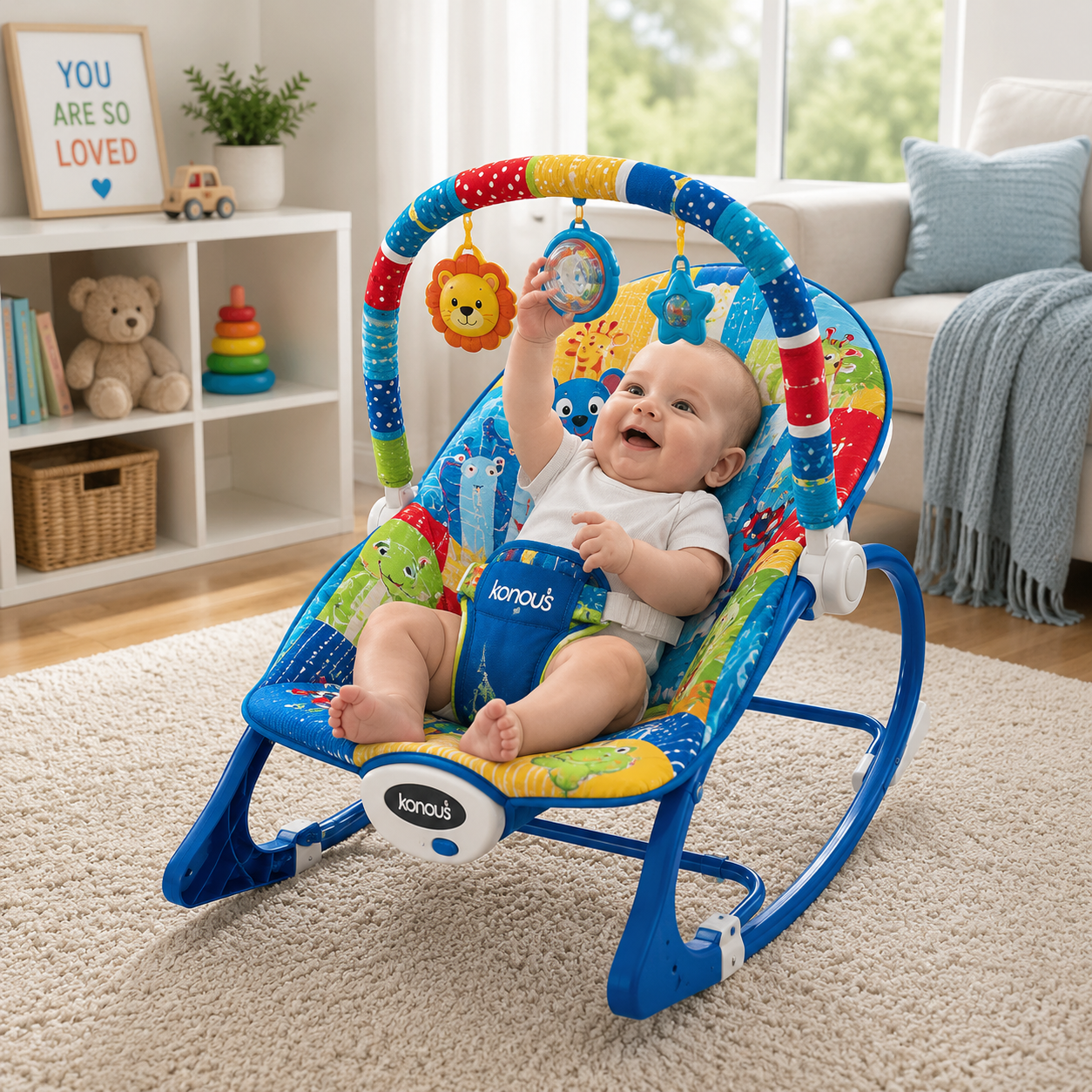 JOYOUS NEWBORN TO TODDLER ROCKER - BLUE