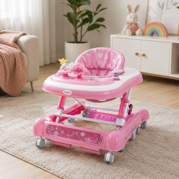 BABY WALKER WITH ACTIVITY TRAY - PINK