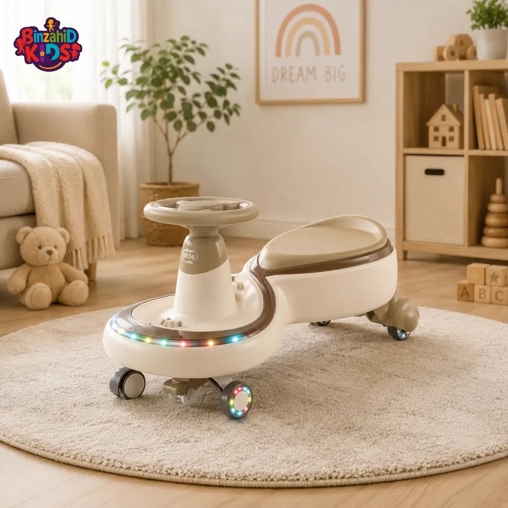 360° ROTATING AUTO BABY WALKER - BEIGE