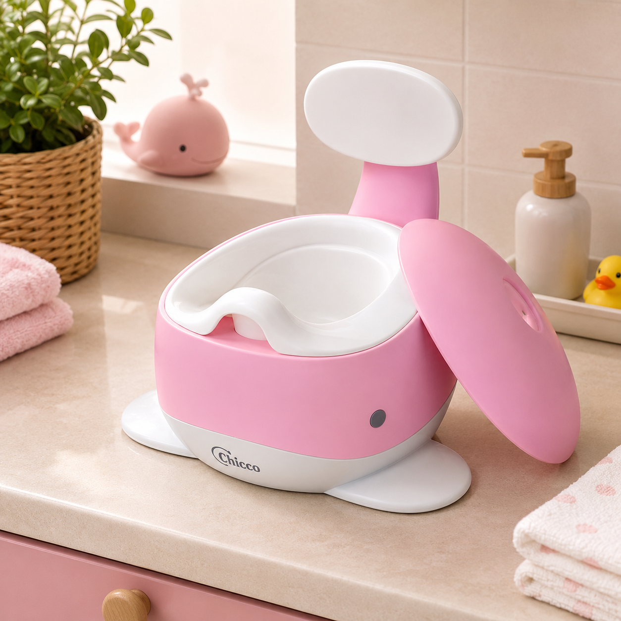 TINNIES BABY WHALE POTTY CHAIR - PINK