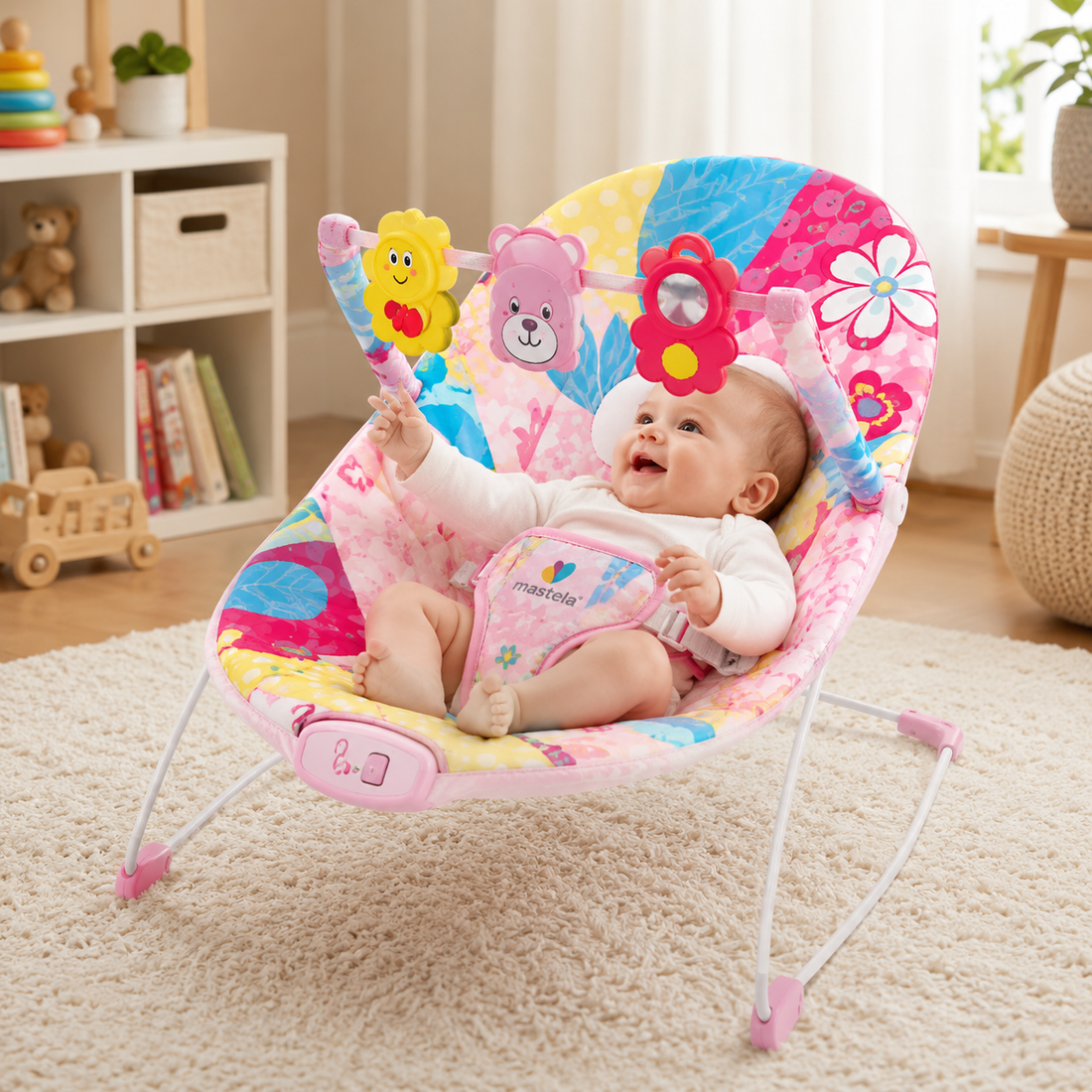 MASTELA MUSIC & SOOTHE BABY BOUNCER - PINK
