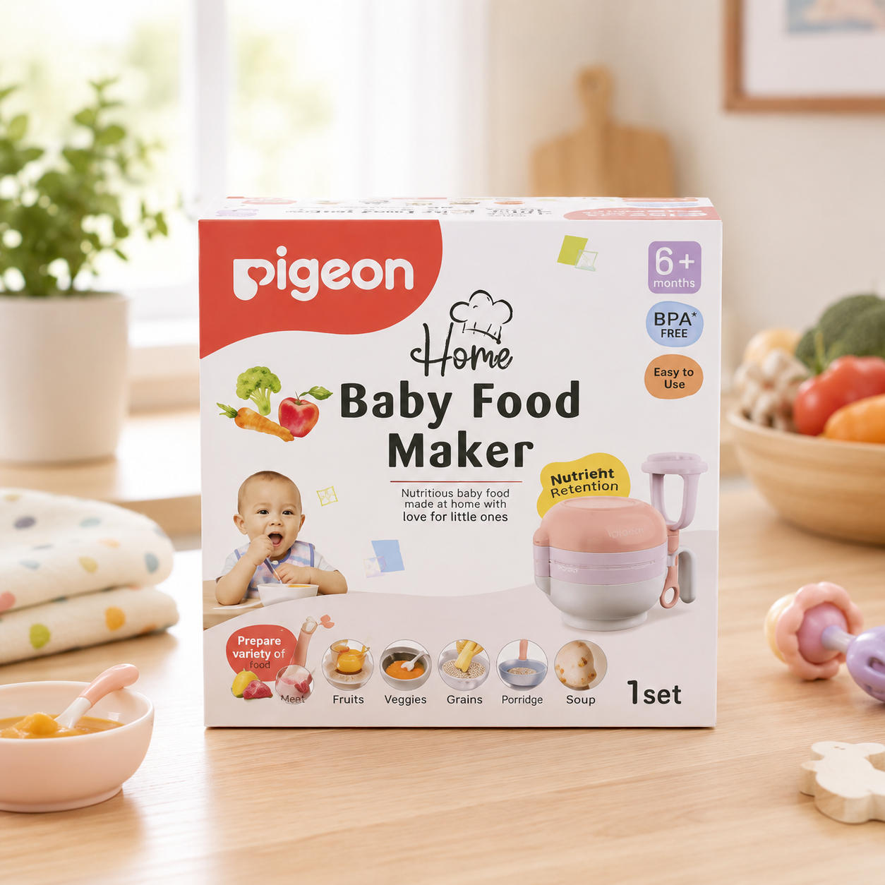 PIGEON HOME BABY FOOD MAKER 6-IN-1 SET