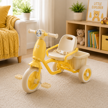 VINTAGE STYLE KIDS SCOOTER TRICYCLE - YELLOW