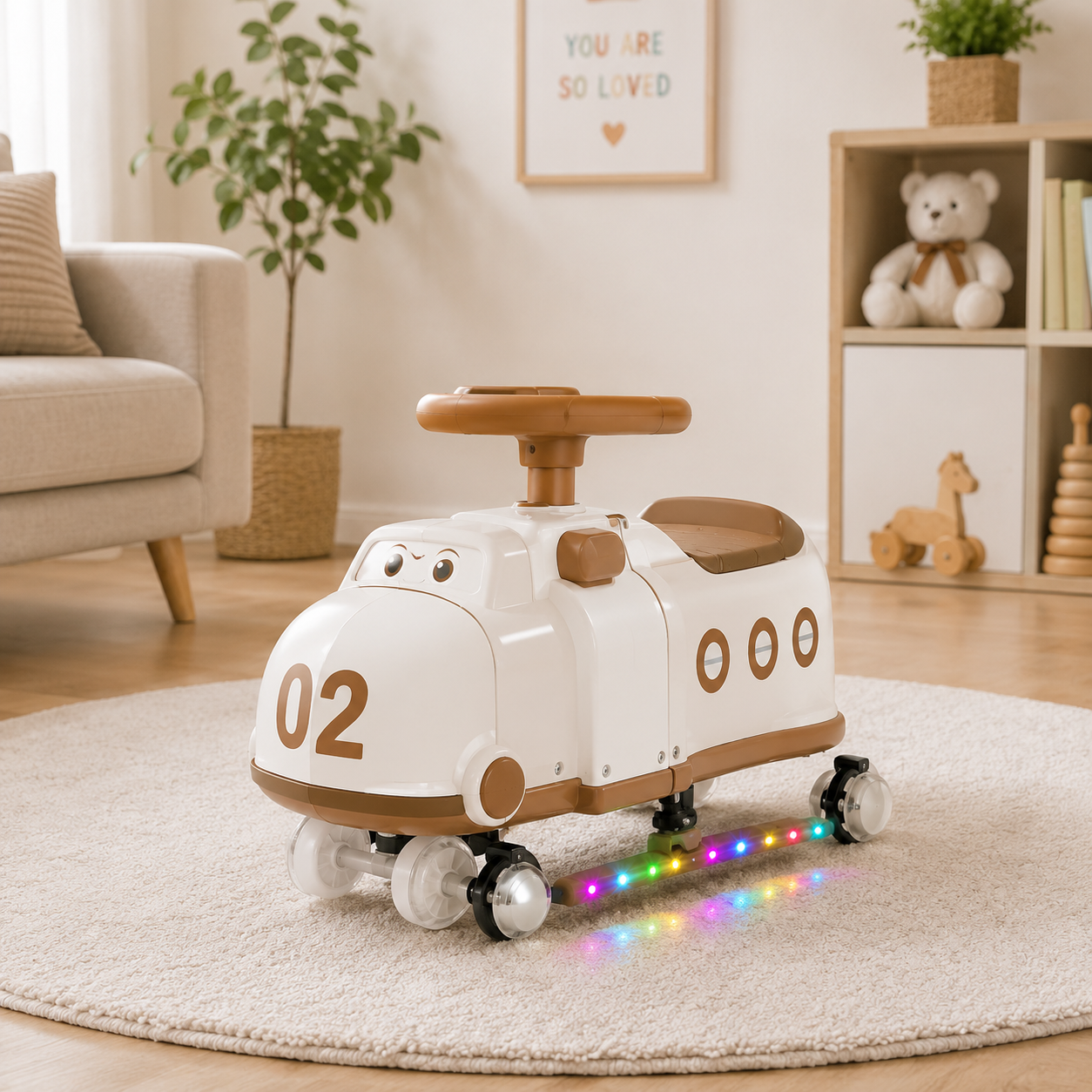 AIRPLANE STYLE AUTO BABY WALKER - WHITE