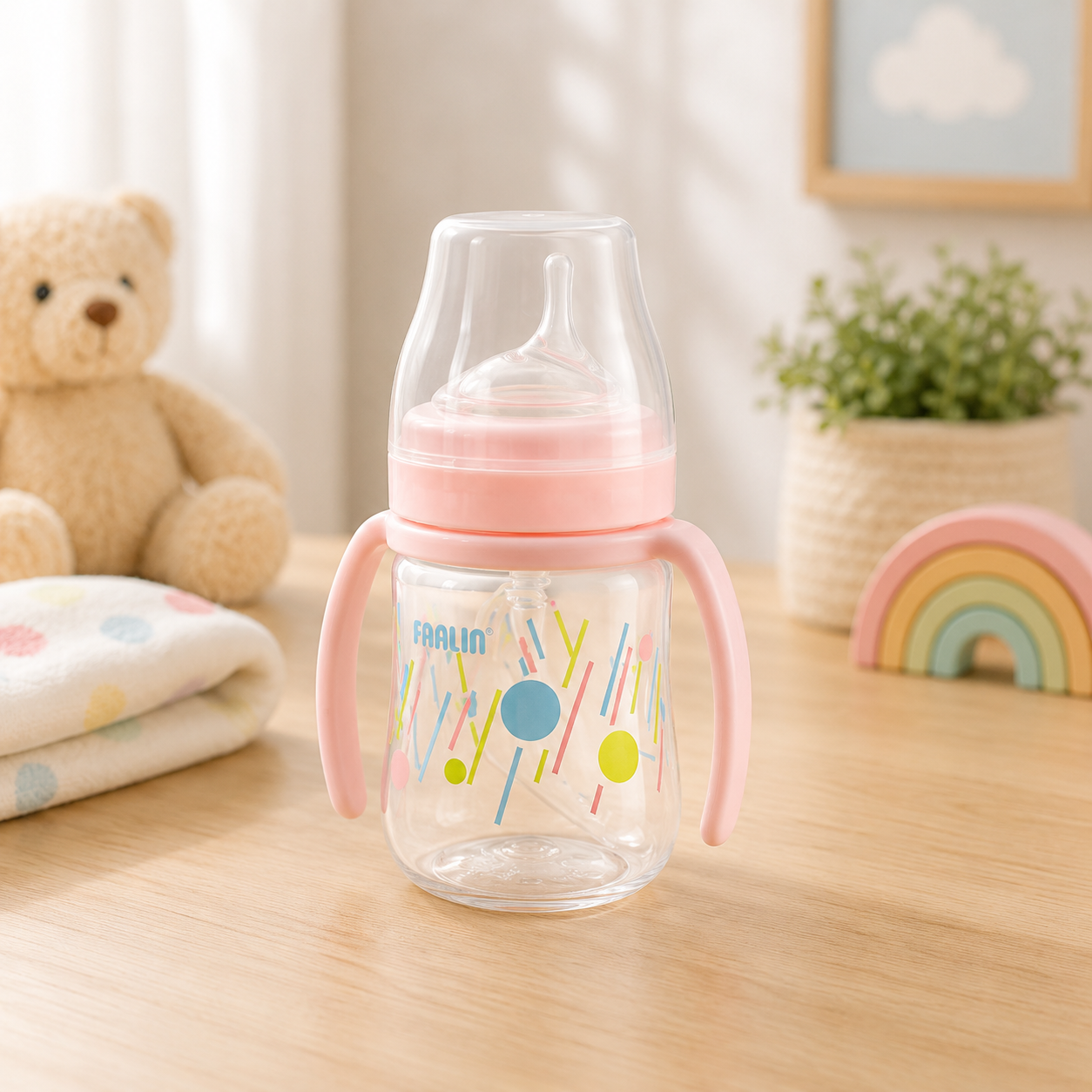 FARLIN DRINKING CUP STAGE 3-STRAW 150ML-PINK