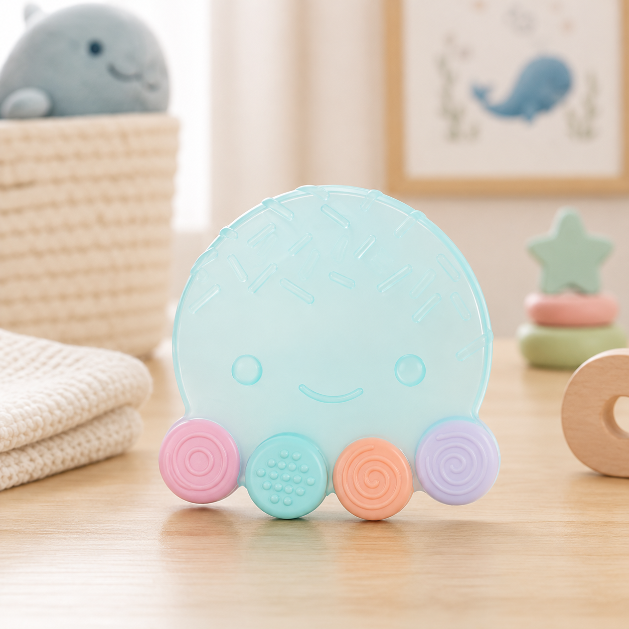 FARLIN SILICONE GUM SOOTHER - GREEN OCTOPUS