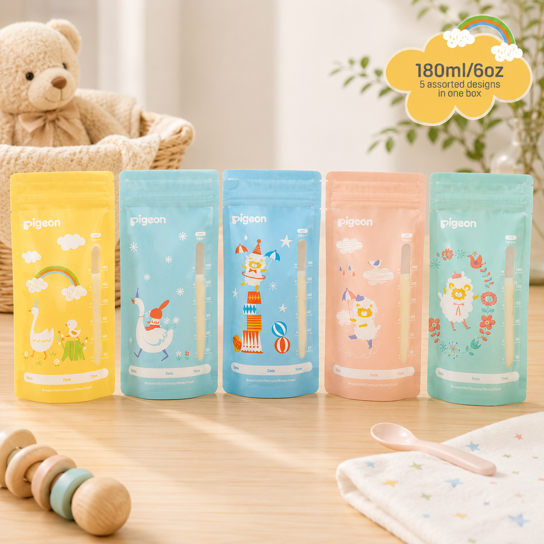 PIGEON BREASTMILK STORAGE BAGS – 180ML (25 PCS)
