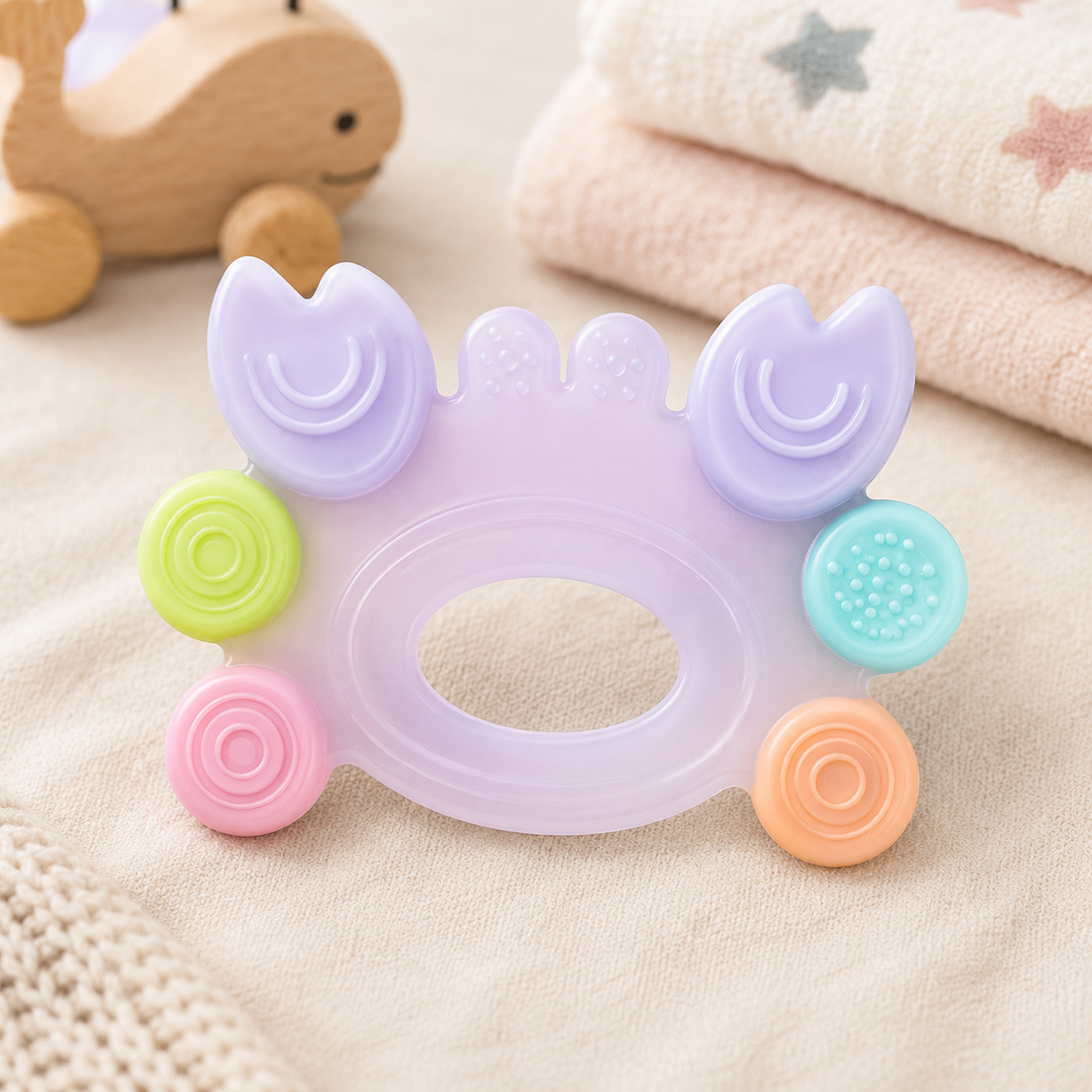 FARLIN SILICONE GUM SOOTHER - LAVENDAR CRAB