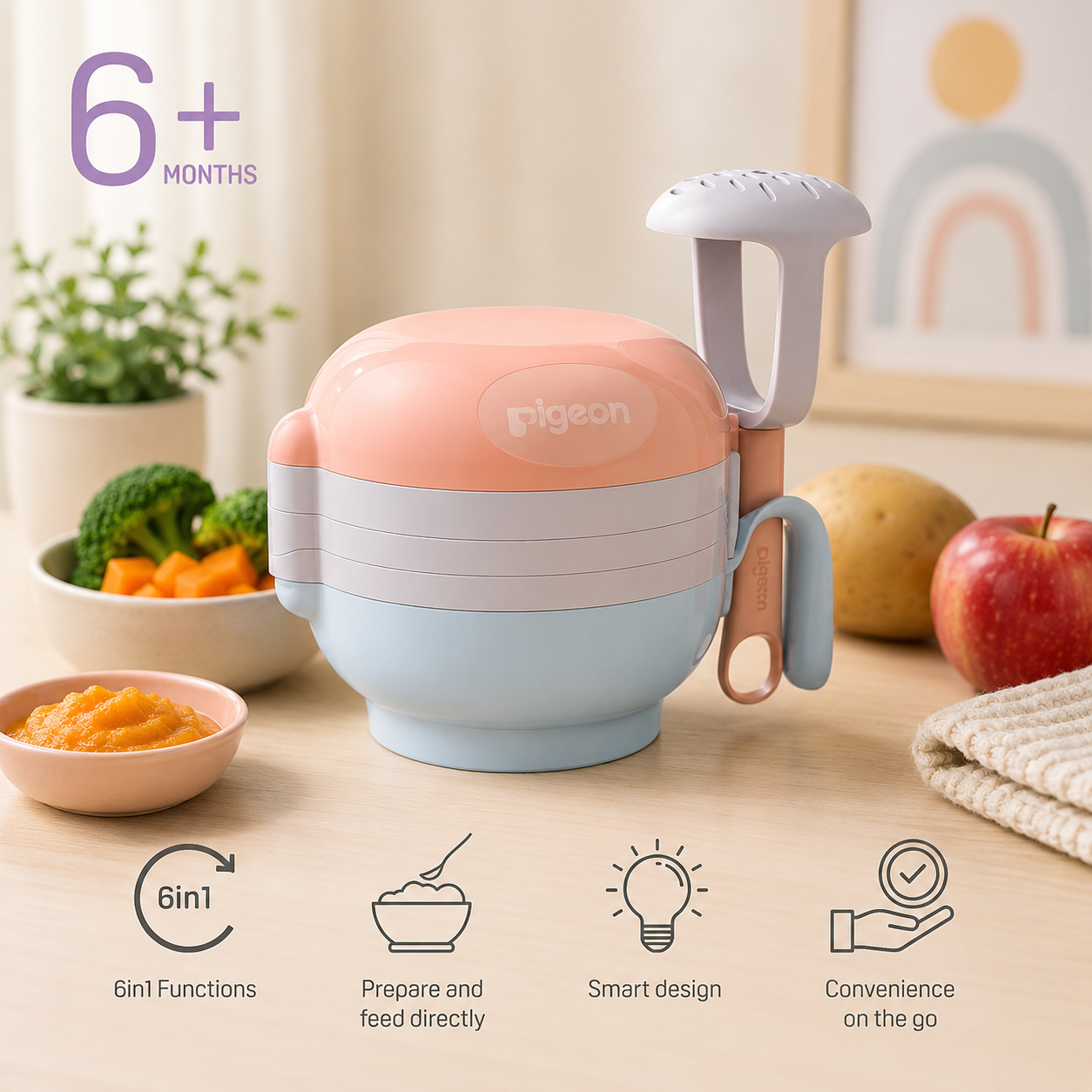 PIGEON HOME BABY FOOD MAKER 6-IN-1 SET