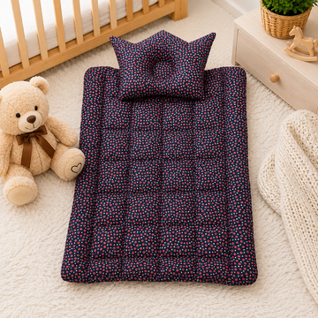 COTTON POLYESTER BABY BEDDING SET WITH CROWN PILLOW