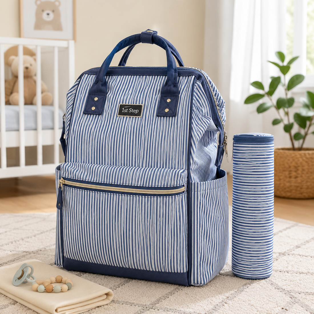 Baby Diaper Bag Pack Blue Stripes