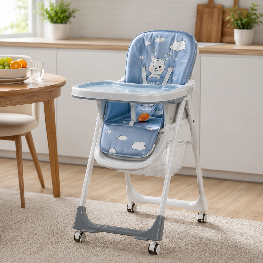 MULTIFUNCTIONAL BABY FEEDING HIGH CHAIR - BLUE