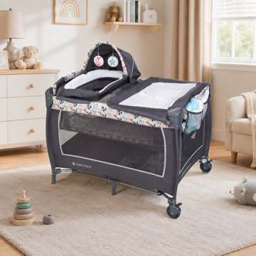 PORTABLE BABY PLAYPEN COT WITH CHANGING TABLE