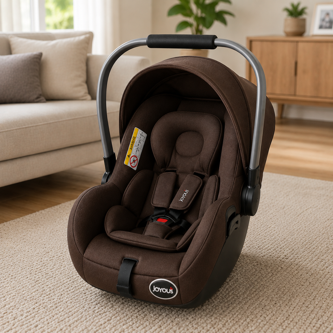 JOYOUS INFANT BABY CARRIER CAR SEAT - BROWN
