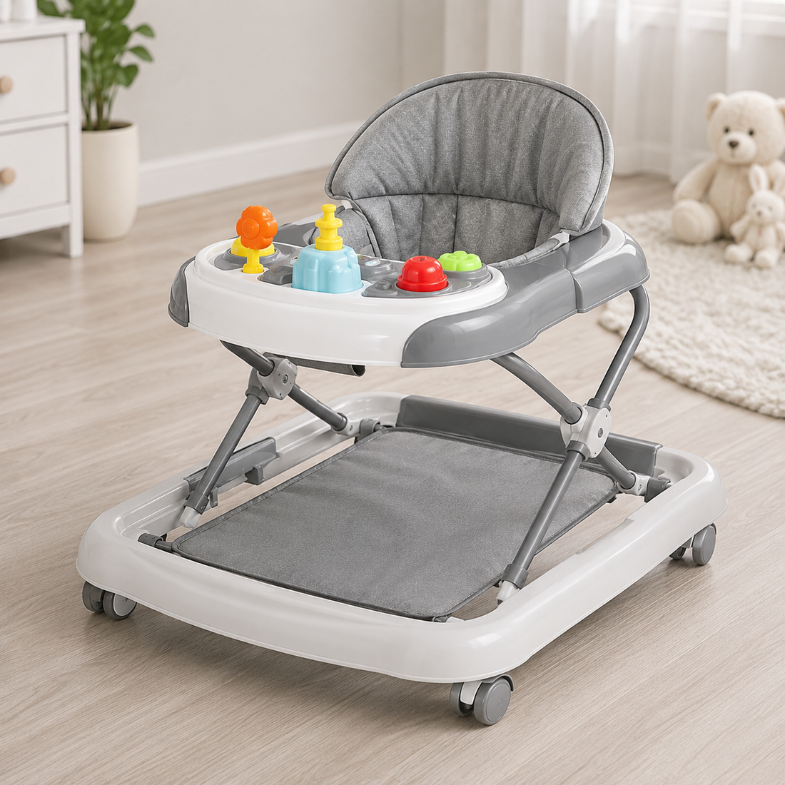 INFANTES BABY WALKER WITH FOOT PAD - GREY